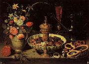 PEETERS, Clara Still life with Vase,jug,and Platter of Dried Fruit oil painting